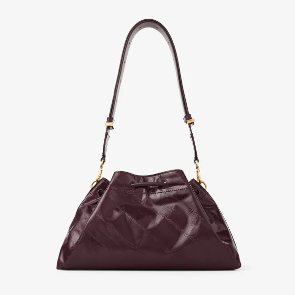Barolo and Gold Jimmy Choo Cinch Medium Shoulder Bag, view 5 | Shoulder & Crossbody Bags