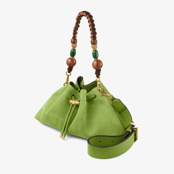 Clover and Gold Jimmy Choo Cinch Medium Shoulder Bag, view 4 | Shoulder & Crossbody Bags
