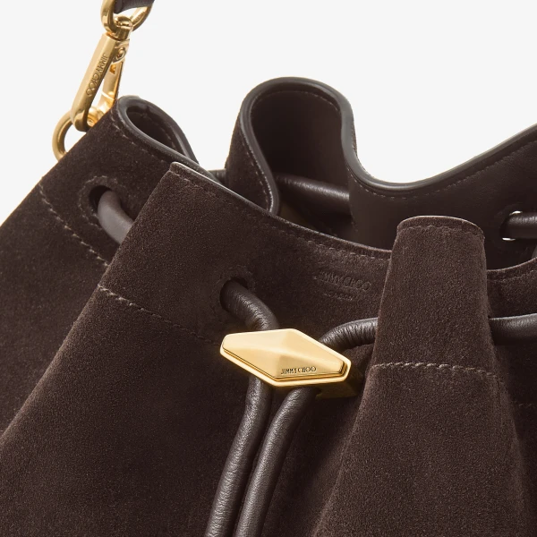 Coffee and Gold Jimmy Choo Cinch Medium Shoulder Bag, view 4 | Shoulder & Crossbody Bags