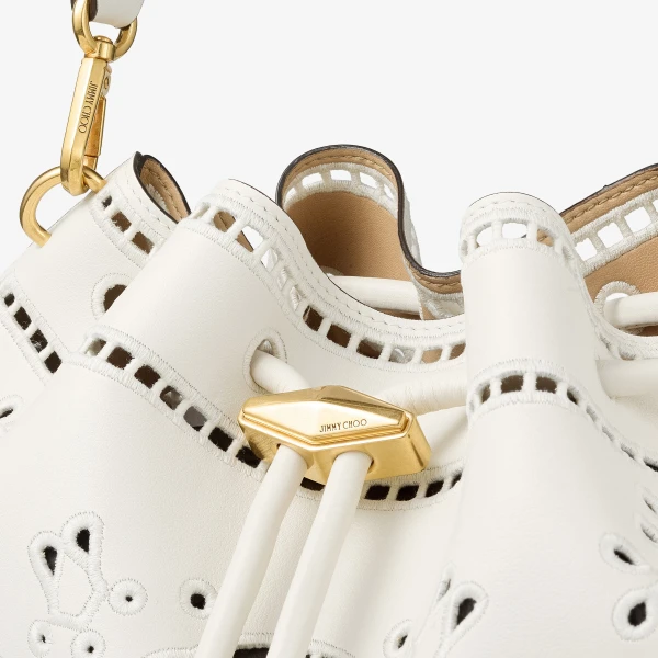 Latte and Gold Jimmy Choo Cinch Medium Shoulder Bag, view 4 | Shoulder & Crossbody Bags