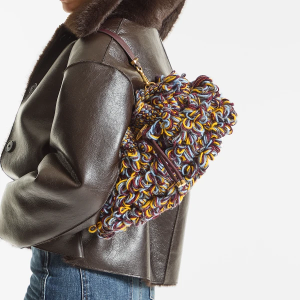 Multi, Deep Merlot and Gold Jimmy Choo Cinch Medium Shoulder Bag, view 2 | Shoulder & Crossbody Bags