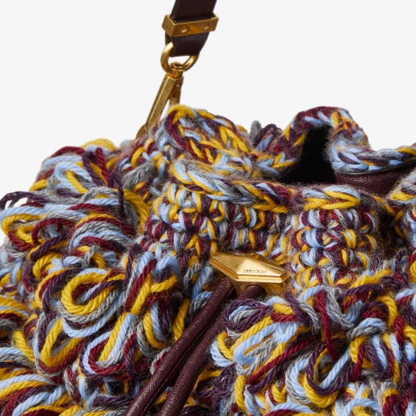 Multi, Deep Merlot and Gold Jimmy Choo Cinch Medium Shoulder Bag, view 4 | Shoulder & Crossbody Bags
