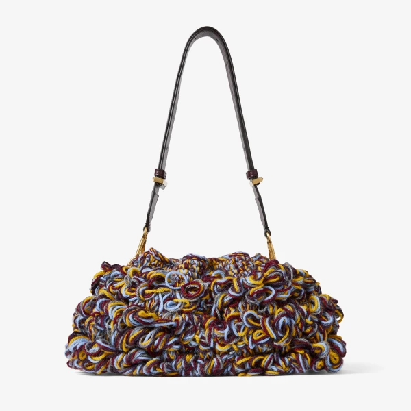 Multi, Deep Merlot and Gold Jimmy Choo Cinch Medium Shoulder Bag, view 6 | Shoulder & Crossbody Bags