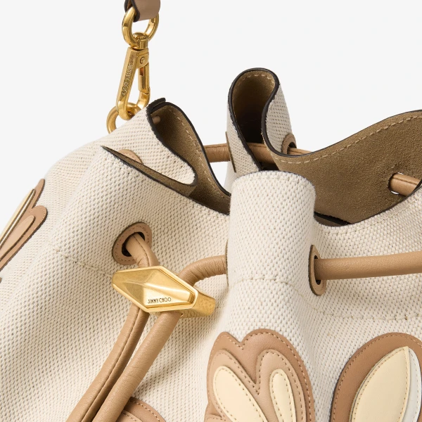 Natural, Chai Mix and Gold Jimmy Choo Cinch Medium Shoulder Bag, view 4 | Shoulder & Crossbody Bags