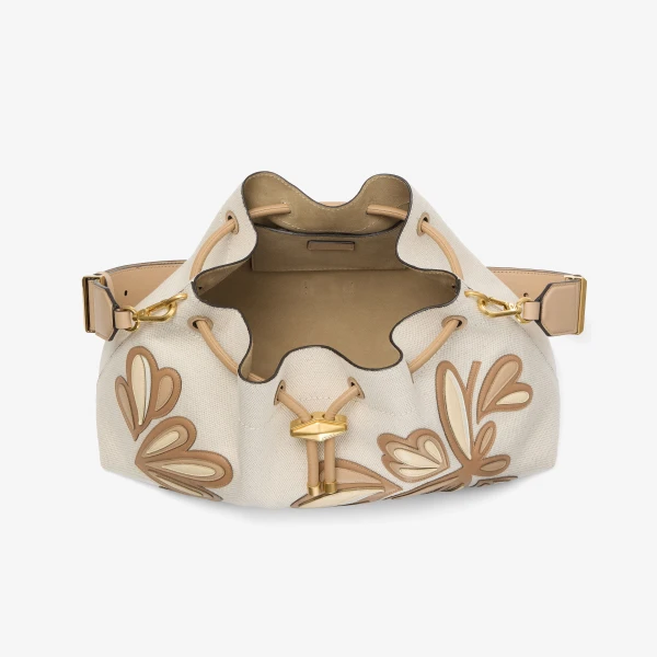 Natural, Chai Mix and Gold Jimmy Choo Cinch Medium Shoulder Bag, view 5 | Shoulder & Crossbody Bags