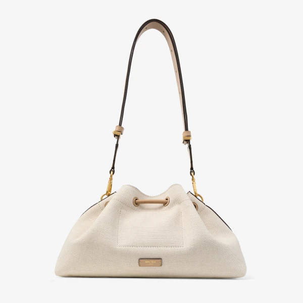 Natural, Chai Mix and Gold Jimmy Choo Cinch Medium Shoulder Bag, view 6 | Shoulder & Crossbody Bags