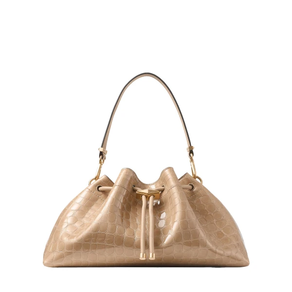 Beige Jimmy Choo Cinch Medium Top Handle Bag | Totes & Top-Handle Bags