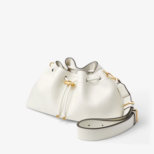 Latte and Gold Jimmy Choo Cinch Medium Top Handle Bag, view 3 | Totes & Top-Handle Bags