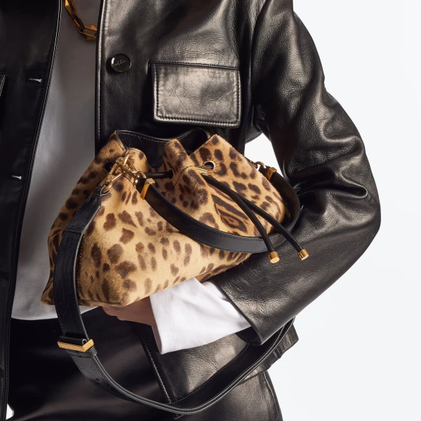 Natural and Gold Jimmy Choo Cinch Medium Top Handle Bag, view 2 | Totes & Top-Handle Bags