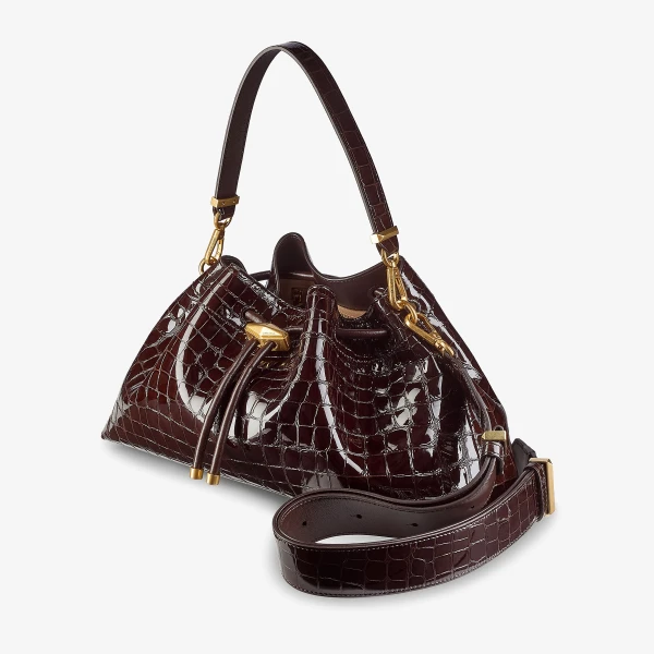 Sambuco and Gold Jimmy Choo Cinch Medium Top Handle Bag, view 3 | Totes & Top-Handle Bags