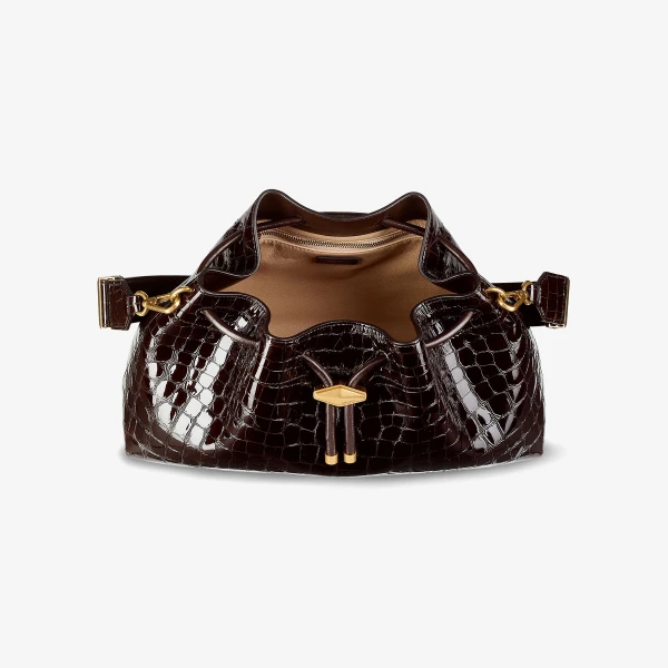 Sambuco and Gold Jimmy Choo Cinch Medium Top Handle Bag, view 5 | Totes & Top-Handle Bags
