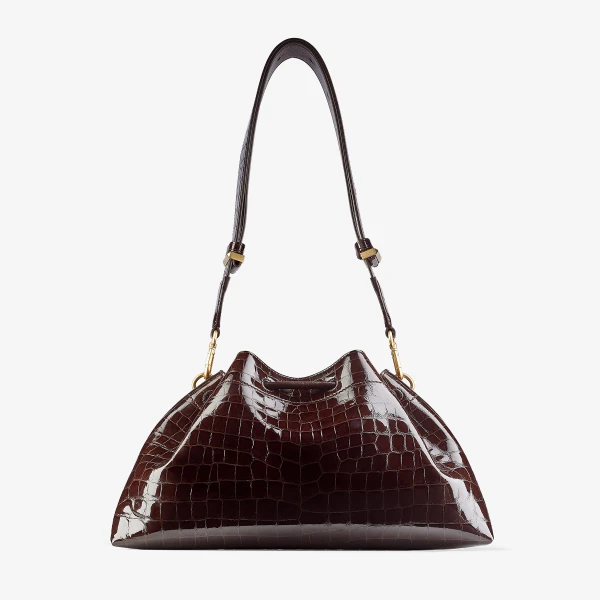 Sambuco and Gold Jimmy Choo Cinch Medium Top Handle Bag, view 6 | Totes & Top-Handle Bags