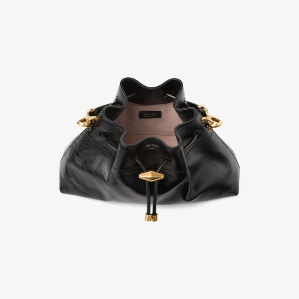 Black and Gold Jimmy Choo Cinch Small Shoulder Bag, view 6 | Shoulder & Crossbody Bags