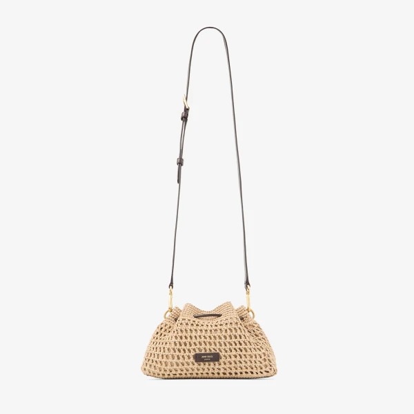 Natural, Chocolate and Gold Jimmy Choo Cinch Small Shoulder Bag, view 6 | Shoulder & Crossbody Bags