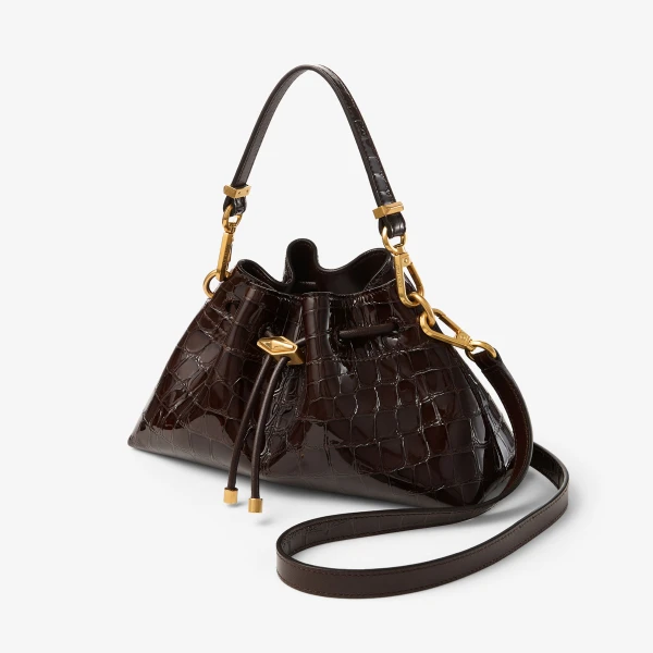 Sambuco and Gold Jimmy Choo Cinch Small Shoulder Bag, view 2 | Shoulder & Crossbody Bags
