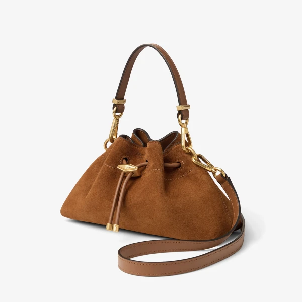 Tan and Gold Jimmy Choo Cinch Small Shoulder Bag, view 2 | Shoulder & Crossbody Bags
