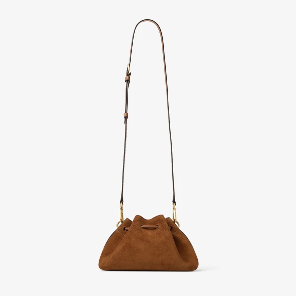 Tan and Gold Jimmy Choo Cinch Small Shoulder Bag, view 5 | Shoulder & Crossbody Bags