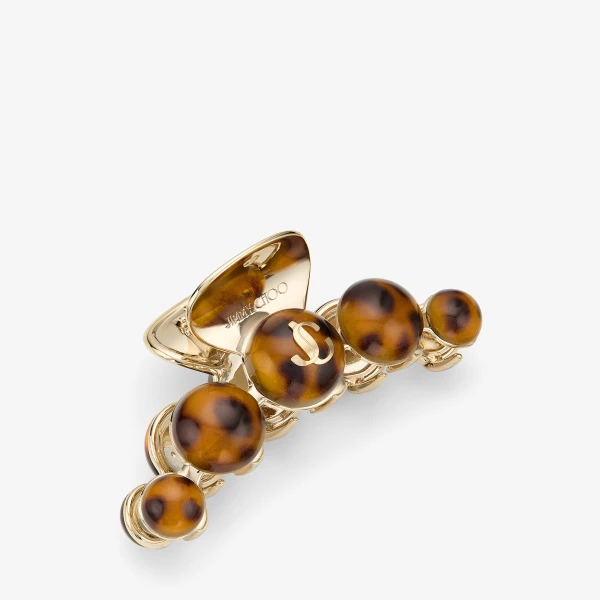 Tortoiseshell and Gold Jimmy Choo Claw Hair Clip, view 2 | Hair Accessories