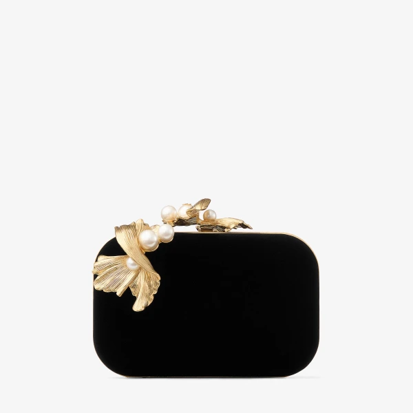 Black and Gold Jimmy Choo Cloud Clutch Bag, view 2 | Clutch Bags