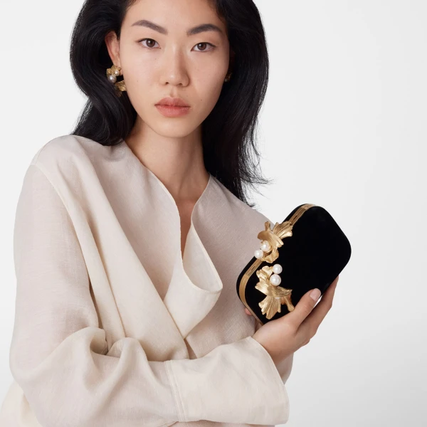 Black and Gold Jimmy Choo Cloud Clutch Bag, view 4 | Clutch Bags