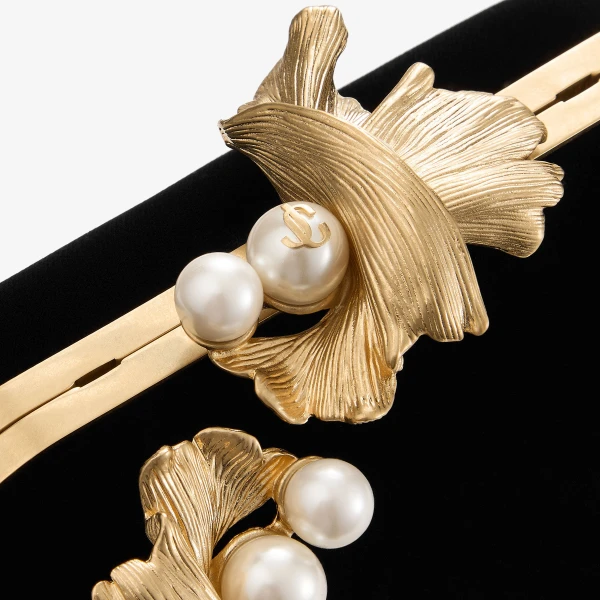 Black and Gold Jimmy Choo Cloud Clutch Bag, view 5 | Clutch Bags