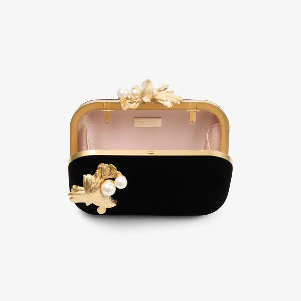 Black and Gold Jimmy Choo Cloud Clutch Bag, view 6 | Clutch Bags