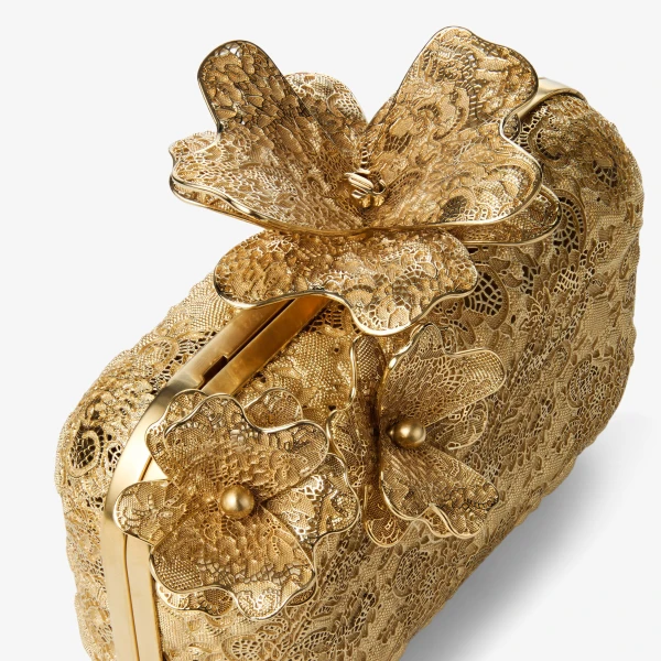 Gold Jimmy Choo Cloud Clutch Bag, view 4 | Clutch Bags