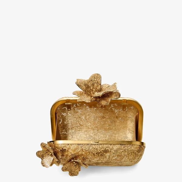 Gold Jimmy Choo Cloud Clutch Bag, view 5 | Clutch Bags