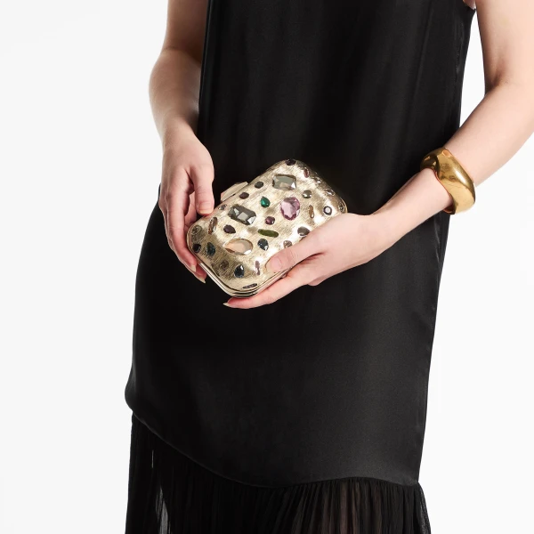 Gold and Multi Jimmy Choo Cloud Clutch Bag, view 2 | Clutch Bags