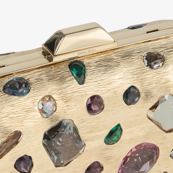 Gold and Multi Jimmy Choo Cloud Clutch Bag, view 4 | Clutch Bags