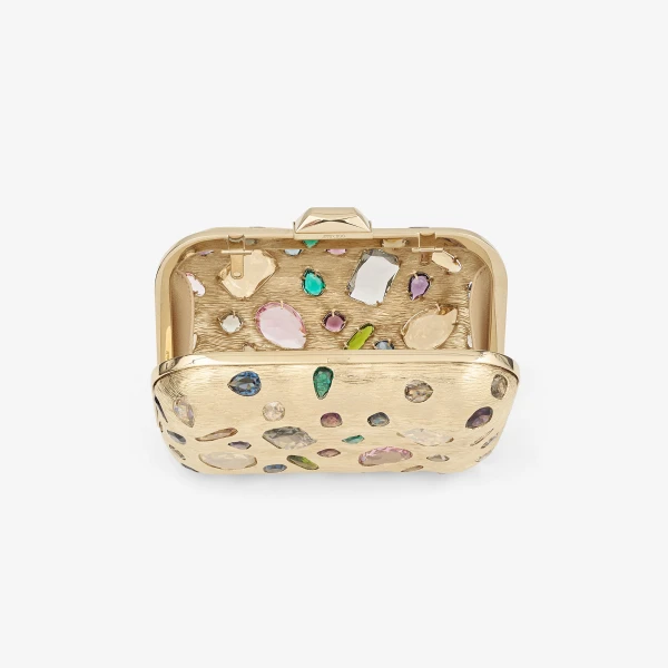 Gold and Multi Jimmy Choo Cloud Clutch Bag, view 5 | Clutch Bags