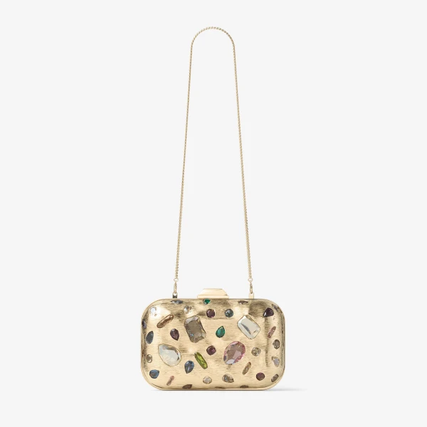 Gold and Multi Jimmy Choo Cloud Clutch Bag, view 6 | Clutch Bags