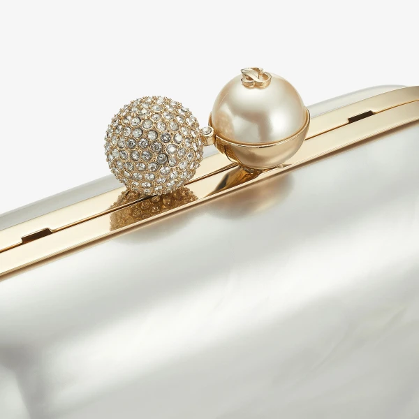 Ivory Jimmy Choo Cloud Clutch Bag, view 3 | Clutch Bags