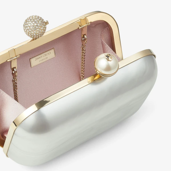 Ivory Jimmy Choo Cloud Clutch Bag, view 5 | Clutch Bags