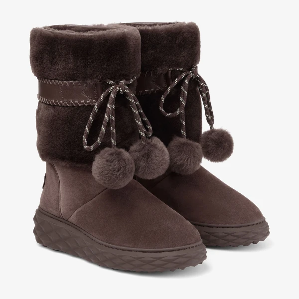 Chocolate Jimmy Choo Cobi Boots, view 2 | Boots