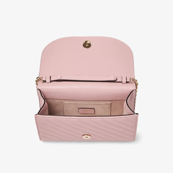 Rose and Shiny Gold Jimmy Choo Curve Clutch, view 5 | Clutch Bags