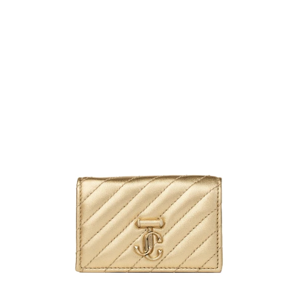 Metallic Jimmy Choo Curve Nello Card Holder | Wallets & Purses