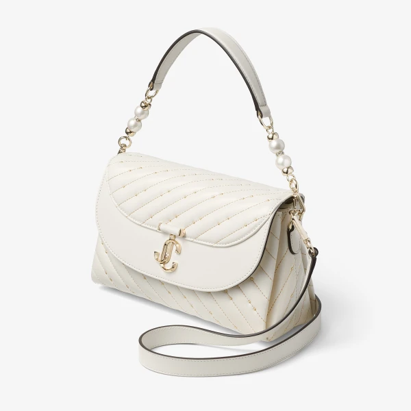 Latte and Shiny Gold Jimmy Choo Curve Top Handle Top Handle Bag, view 3 | Totes & Top-Handle Bags