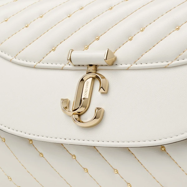 Latte and Shiny Gold Jimmy Choo Curve Top Handle Top Handle Bag, view 4 | Totes & Top-Handle Bags