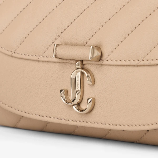 Chai and Shiny Gold Jimmy Choo Curve Wallet with Chain, view 4 | Mini Bags