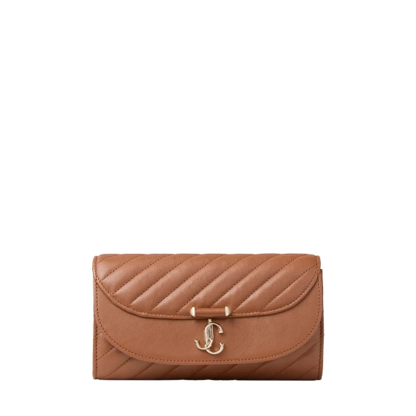 Beige Jimmy Choo Curve Wallet with Chain | Mini Bags