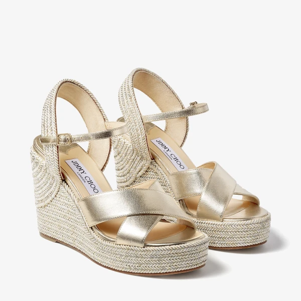 Champagne and Champagne MIX Jimmy Choo Dellena 100 Sandals, view 2 | Sandals