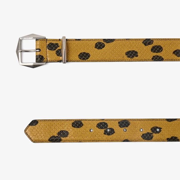 Cigar, Black and Antique Silver Jimmy Choo Diamond Buckle Belt, view 4 | Belts