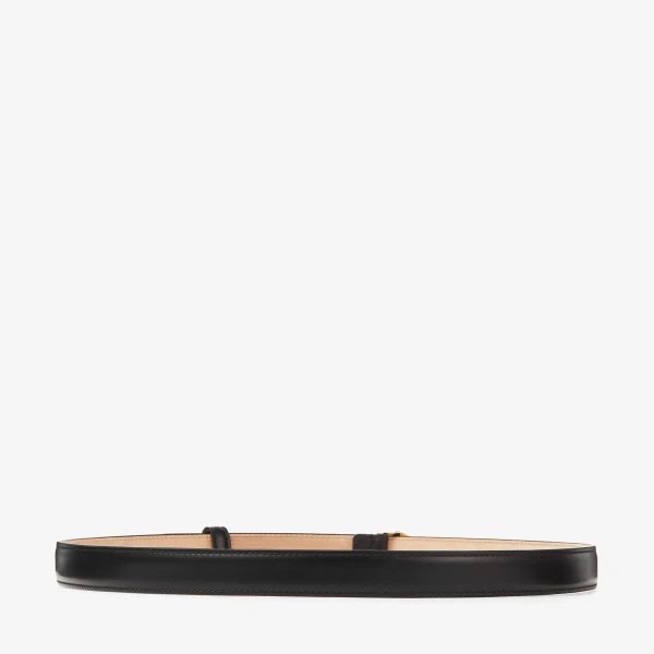 Black and Gold Jimmy Choo Diamond Clasp Belt, view 3 | Belts