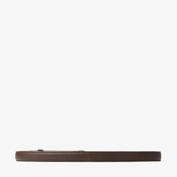 Chocolate and Gold Jimmy Choo Diamond Clasp Belt, view 6 | Belts
