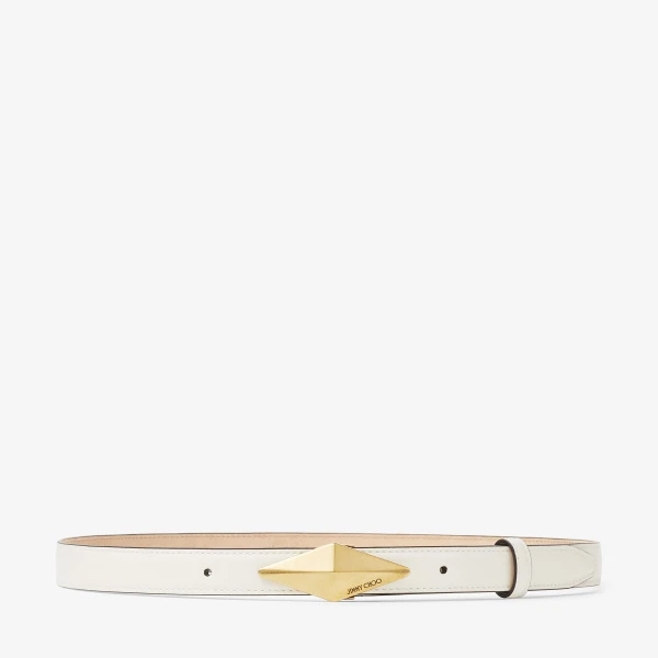 Latte and Gold Jimmy Choo Diamond Clasp Belt, view 2 | Belts