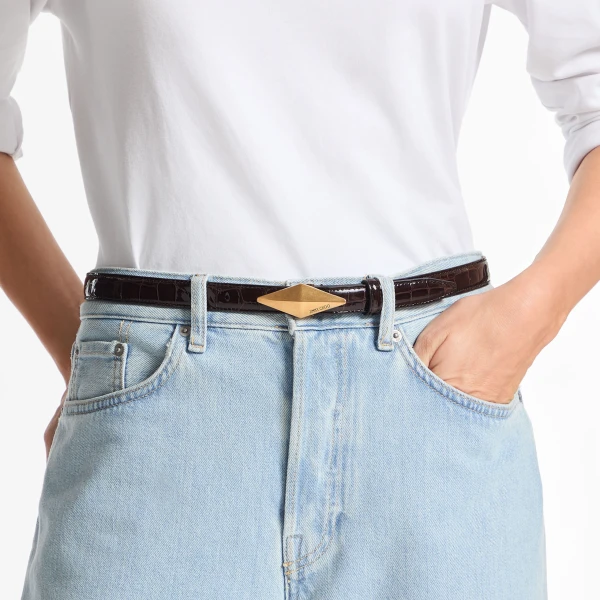 Sambuco and Gold Jimmy Choo Diamond Clasp Belt, view 2 | Belts
