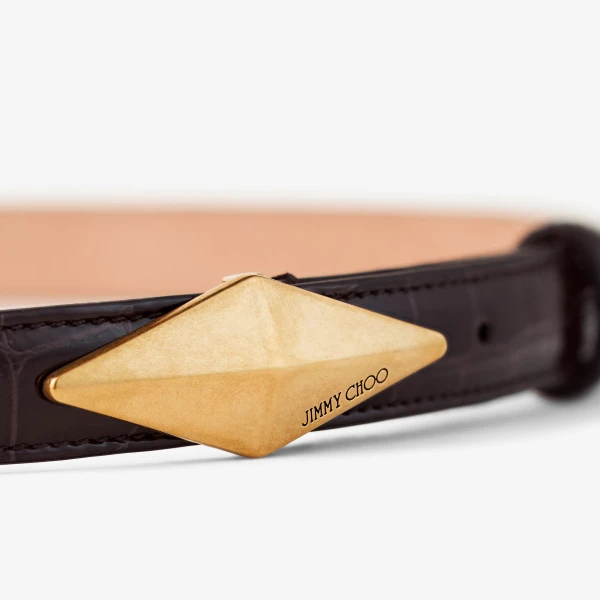 Sambuco and Gold Jimmy Choo Diamond Clasp Belt, view 4 | Belts