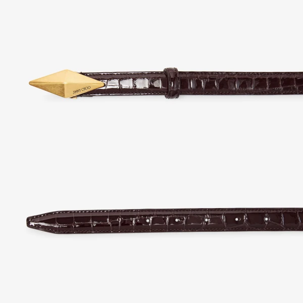 Sambuco and Gold Jimmy Choo Diamond Clasp Belt, view 5 | Belts