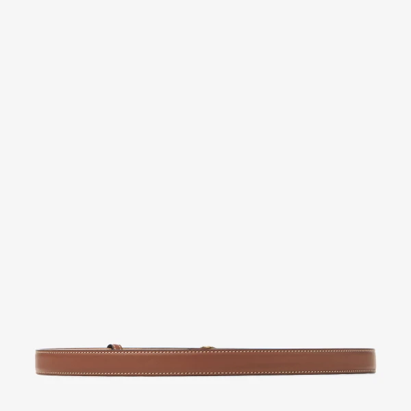 TAN, Ecru and Gold Jimmy Choo Diamond Clasp Belt, view 4 | Belts